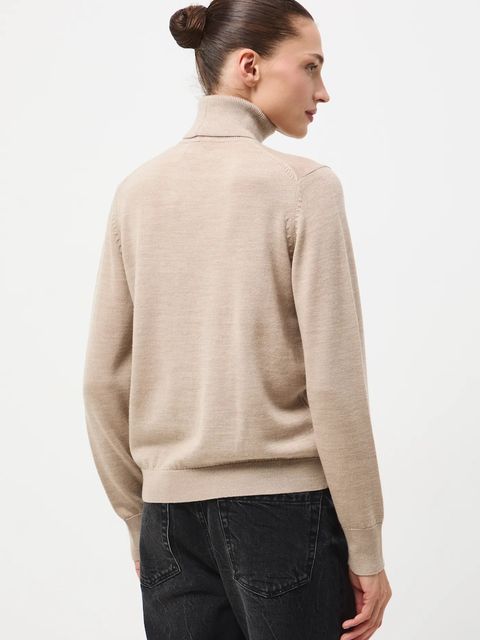 Medicine sweter z wełny merino kolor beżowy z golfem