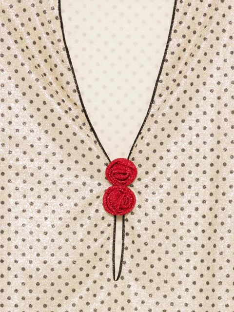 Oséree polka-dot rose-detail beachwear - Neutrals