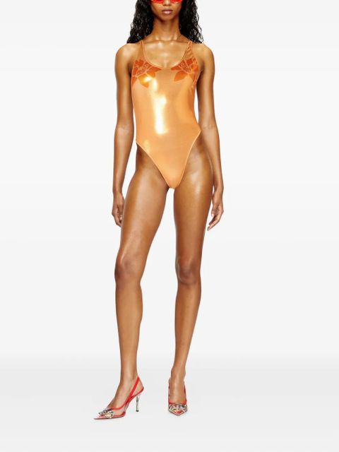 Diesel x Karol G Pamela metallic-effect swimsuit - Orange