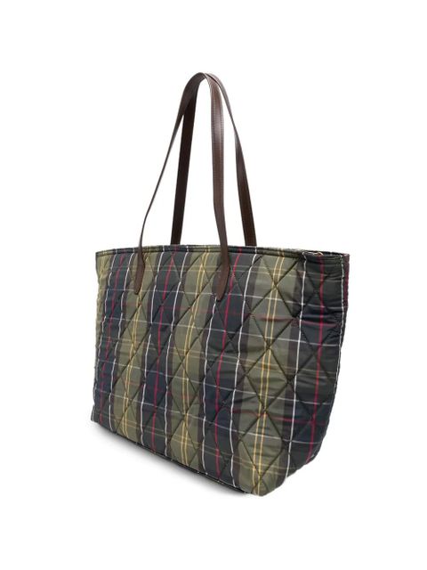 Barbour quilted tartan-pattern shoulder bag - Green