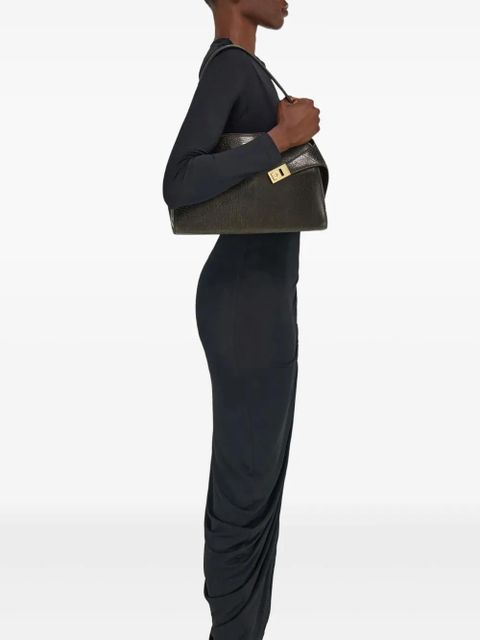 Ferragamo medium Hug Gancini-buckles shoulder bag - Brown - zdjęcie produktu nr 2