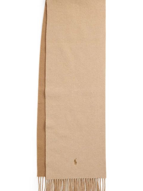 Polo Ralph Lauren szalik wełniany kolor beżowy gładki 455954371 - zdjęcie produktu nr 2