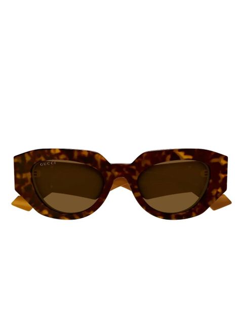 Gucci Eyewear geometric logo sunglasses - Brown