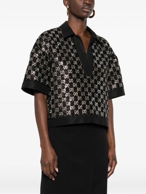 Gucci sequin V-neck top - Black