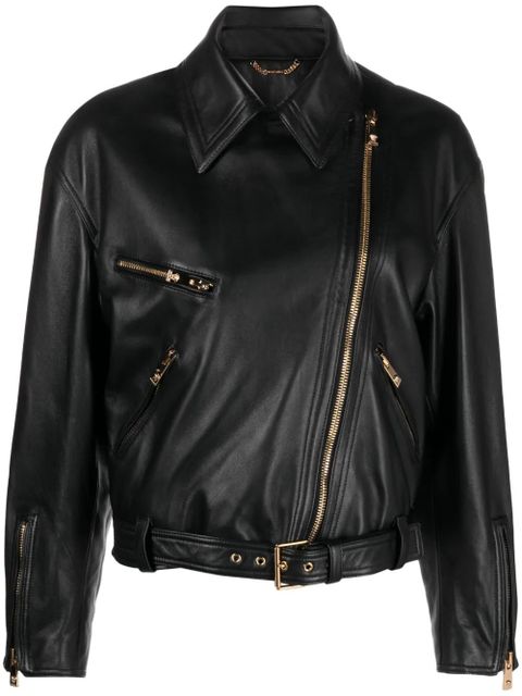Versace leather biker jacket - Black - zdjęcie produktu nr 1