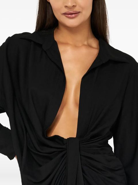 Jacquemus draped asymmetric mini dress - Black