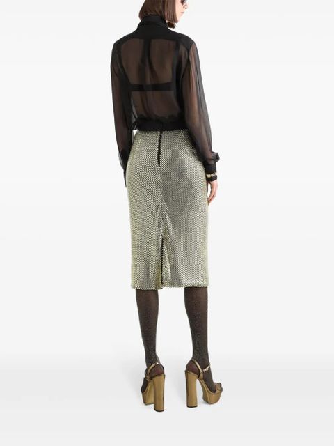 Dolce & Gabbana pussy-bow silk chiffon shirt - Black