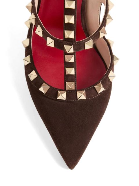 Valentino Garavani Rockstud suede pumps 100mm - Brown