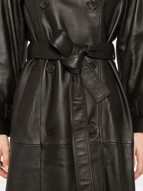 ducie leather trench coat - Brown