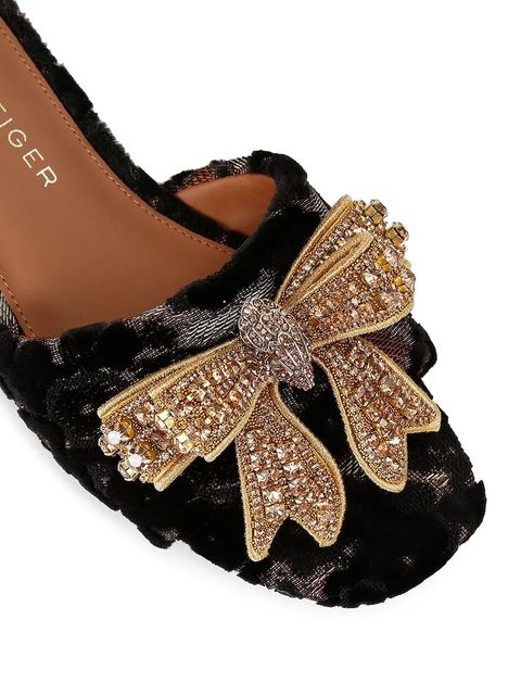 Kurt Geiger London klapki Kensington Bow Flat Sdl damskie kolor czarny 655735689