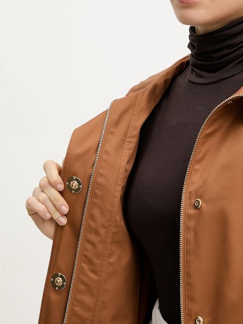 Twinset kurtka kolor brązowy przejściowa 252TP2060