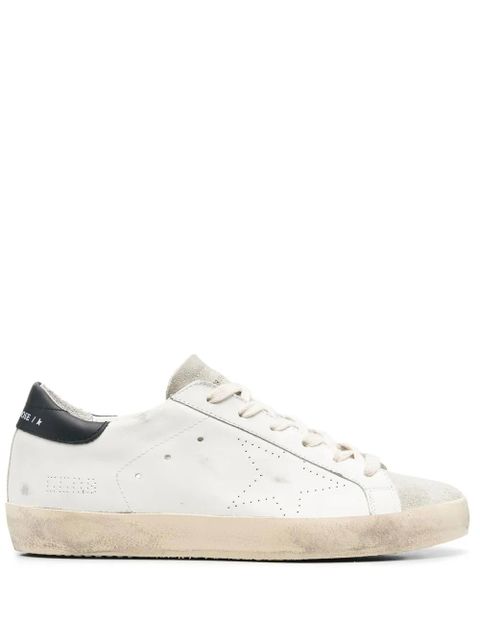 Golden Goose Super-Star distressed lace-up sneakers - White - zdjęcie produktu nr 1