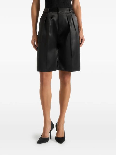Manière De Voir Lorette pleated satin tailored shorts - Black - zdjęcie produktu nr 1