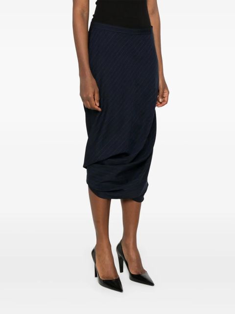 Balenciaga striped midi skirt - Blue