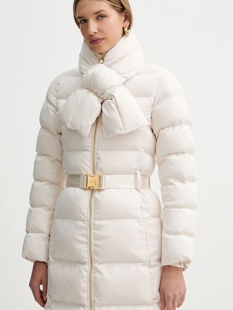 Elisabetta Franchi kurtka kolor beżowy zimowa PI84D56E2