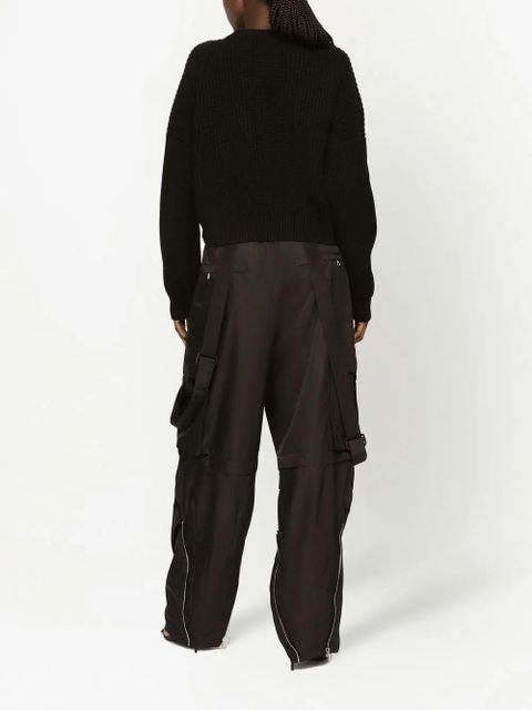 Dolce & Gabbana DG-logo fisherman's-knit jumper - Black