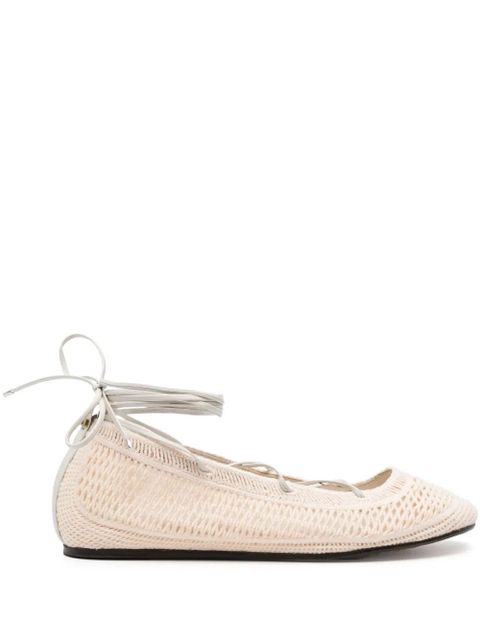 ISABEL MARANT Belna lace-up ballerina shoes - Neutrals - zdjęcie produktu nr 1