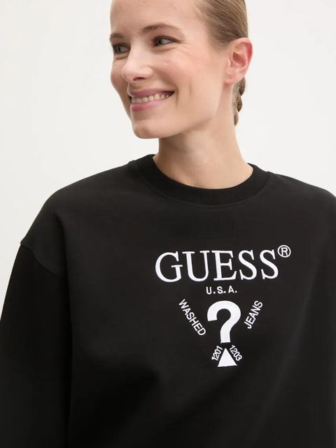 Guess bluza ROBERTA damska kolor czarny z aplikacją V5RQ12 KC3D2 - zdjęcie produktu nr 2