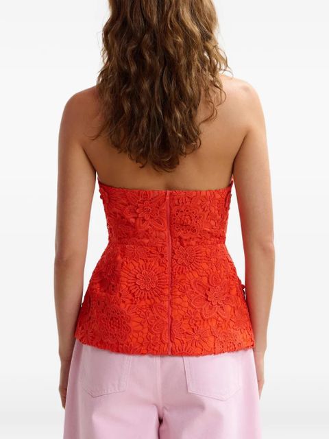 Essentiel Antwerp halterneck floral-lace top - Orange