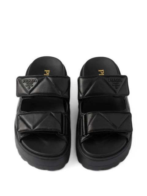 Prada 45mm leather slides - Black