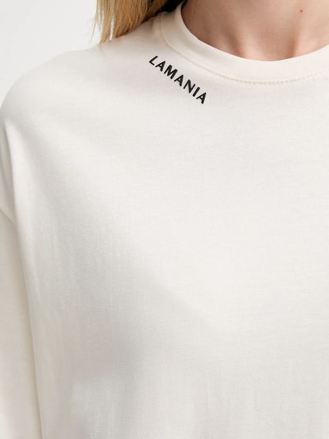 La Mania t-shirt bawełniany damski kolor beżowy ADELL