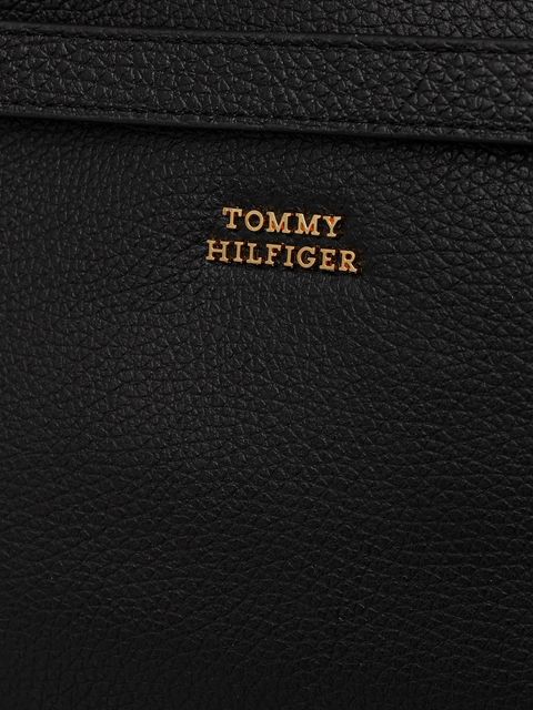 Tommy Hilfiger torebka skórzana kolor czarny AW0AW17925