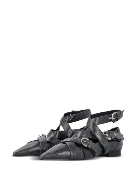 PINKO Gianira leather ballerina shoes - Black