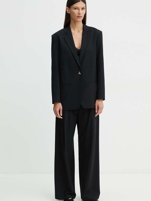 AERON spodnie damskie kolor czarny szerokie high waist CRPA249474 - zdjęcie produktu nr 2