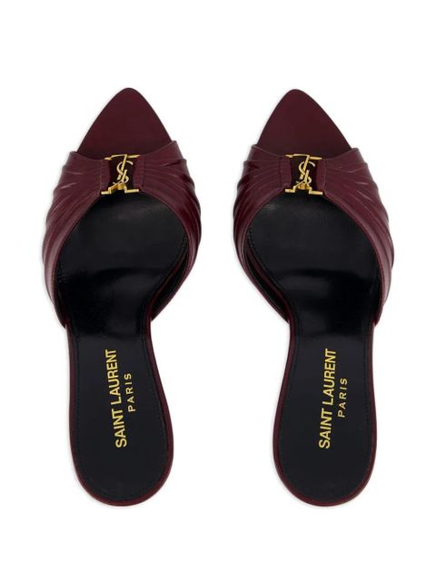 Saint Laurent Babylone logo leather sandals - Red