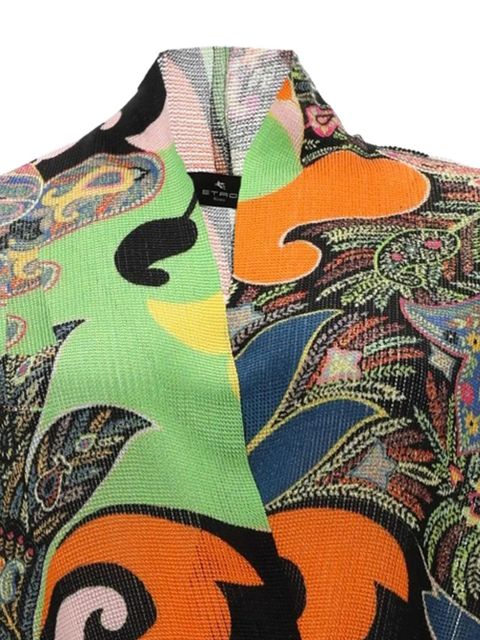 ETRO paisley-print fringed-edge cardigan - Green - zdjęcie produktu nr 2