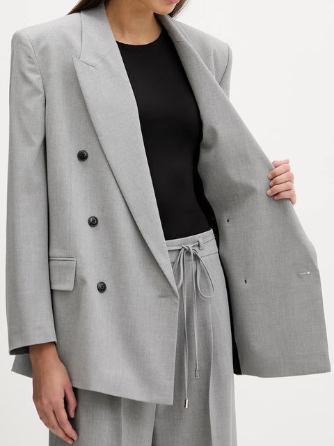 HUGO marynarka kolor szary dwurzędowa gładka 50554018