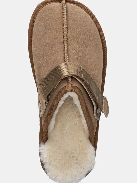 Answear.LAB kapcie zamszowe kolor brązowy