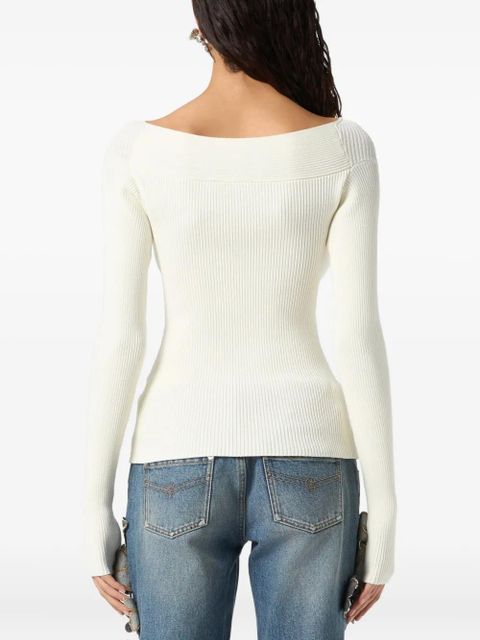 Blumarine twist-detail ribbed top - White