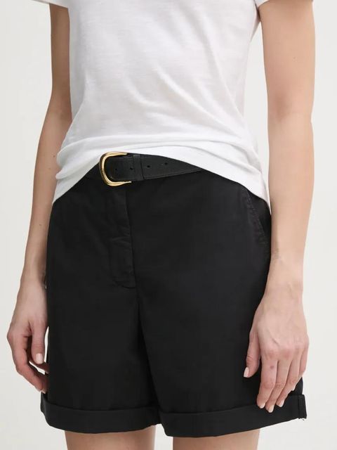 Tommy Hilfiger szorty damskie kolor czarny gładkie high waist WW0WW42457 - zdjęcie produktu nr 1