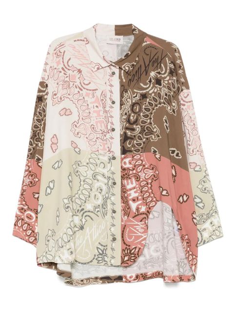 The Attico paisley-print patchwork shirt - Brown - zdjęcie produktu nr 1