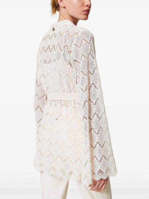 TWINSET macramé lace shirt - Neutrals