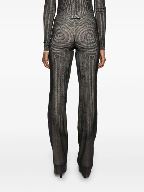 Jean Paul Gaultier spiral-print trousers - Black