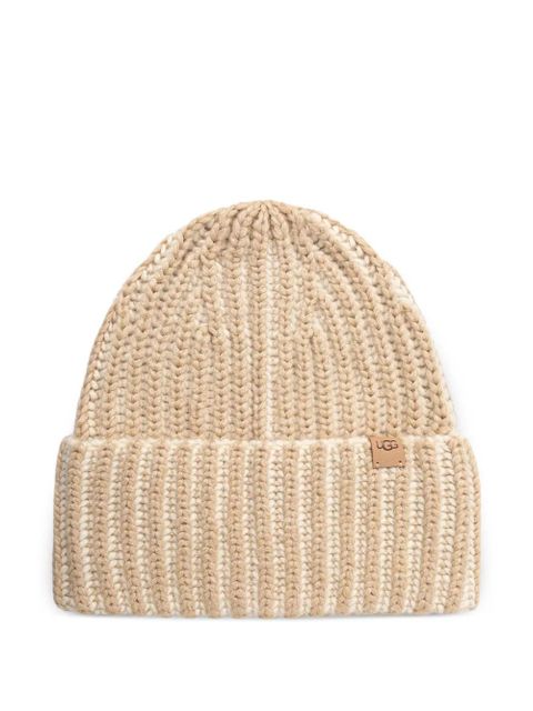 UGG ribbed logo-patch beanie set - Neutrals - zdjęcie produktu nr 2