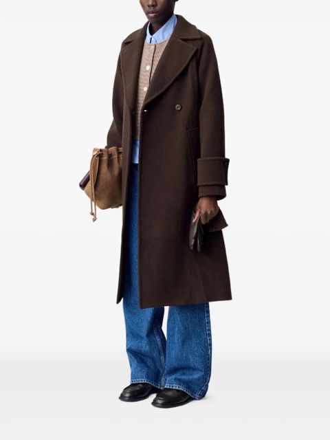 Claudie Pierlot belted double-breasted coat - Brown