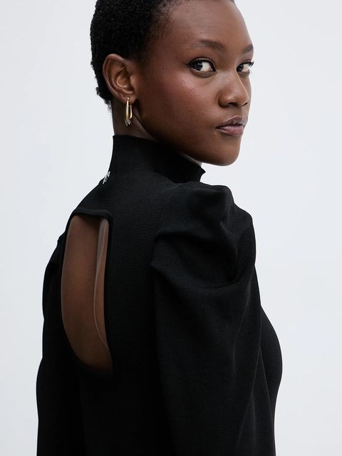 Twinset sukienka kolor czarny mini dopasowana 252AT3010 - zdjęcie produktu nr 2