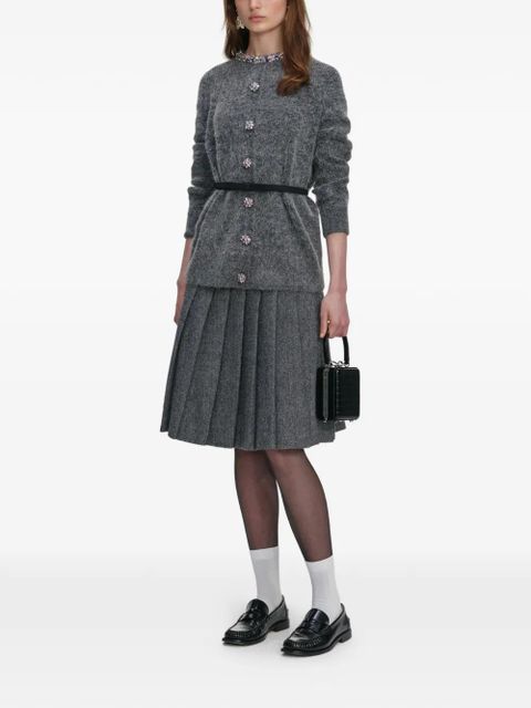 Self-Portrait crystal-embellishment cardigan - Grey - zdjęcie produktu nr 2