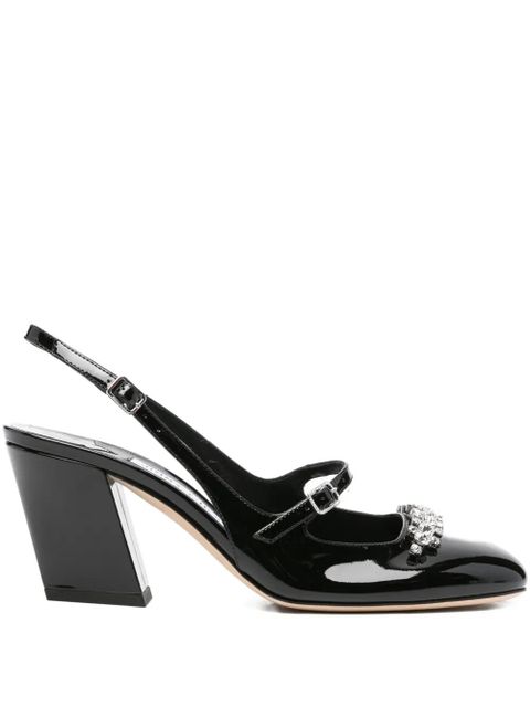 Jimmy Choo 70mm Belinda crystal-embellished slingback pumps - Black - zdjęcie produktu nr 1