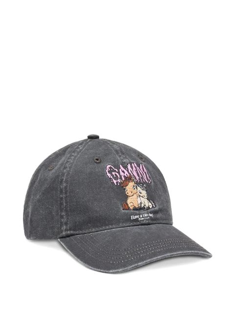 GANNI embroidered baseball cap - Grey - zdjęcie produktu nr 1