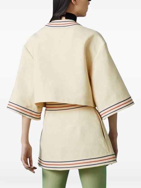 Gucci anchor-detail gauze shirt - Neutrals