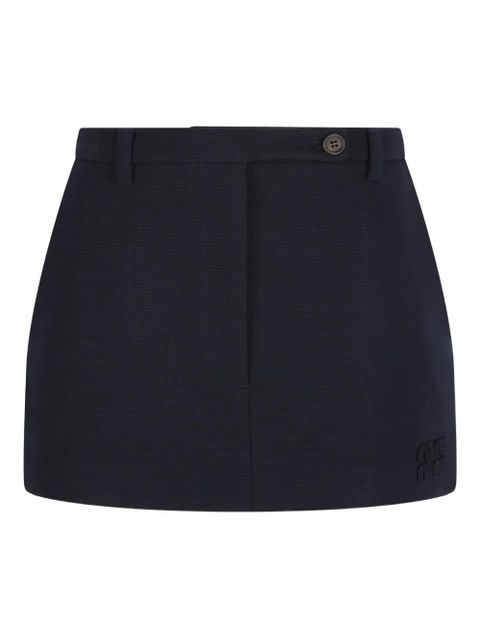 Miu Miu button-detail mini skirt - Blue - zdjęcie produktu nr 1
