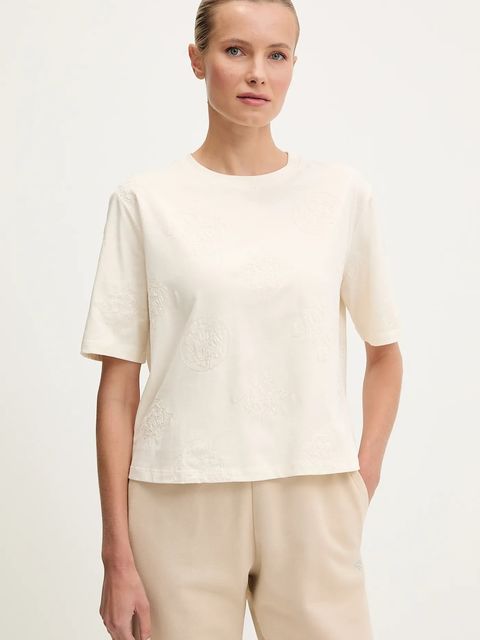 Guess t-shirt bawełniany PEONY damski kolor beżowy V5YI10 I3Z14 - zdjęcie produktu nr 1