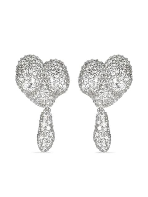 Vivienne Westwood asymmetric heart drop earrings - Silver - zdjęcie produktu nr 1