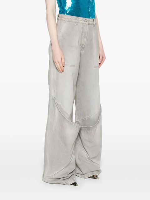 The Attico high-rise wide-leg jeans - Grey
