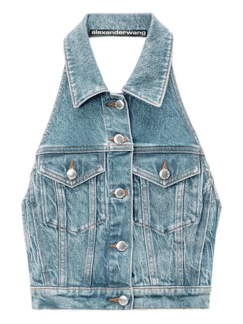 Alexander Wang halterneck denim vest - Blue - zdjęcie produktu nr 1
