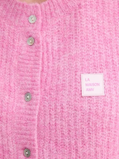 American Vintage kamizelka z domieszką wełny damski kolor różowy lekki EAST19MC